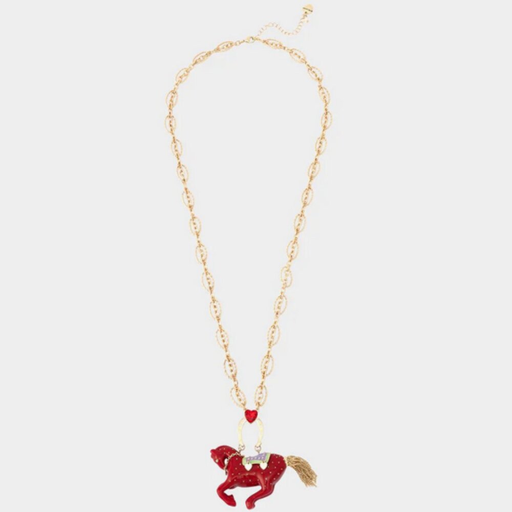 Betsey Johnson Year of the Horse Long Pendant Necklace NWT